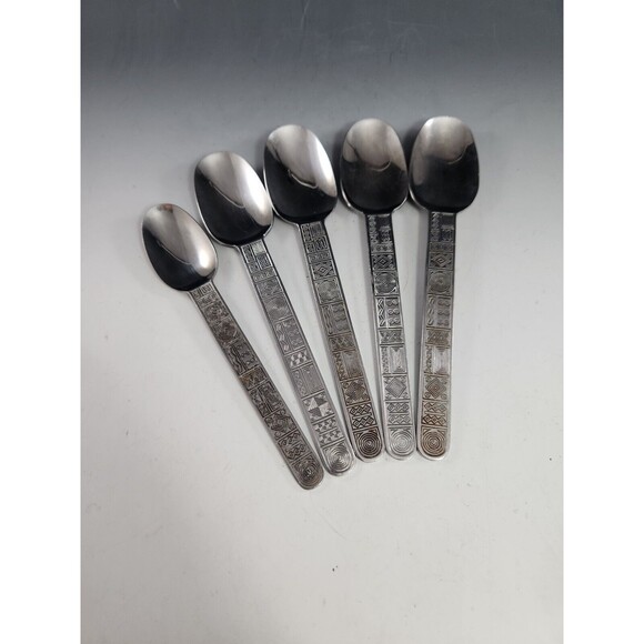 Cambridge AZTEC Set 4 Soup Spoons Stainless Steel Korea Retired Cutlery Flatware - Picture 7 of 7